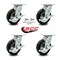 Service Caster 6 Inch Black Pneumatic Wheel Caster Swivel with Brakes 2 with Swivel Locks, 4PK SCC-100S150-PNB-TLB-BSL-2-TLB-2 - alternate 4